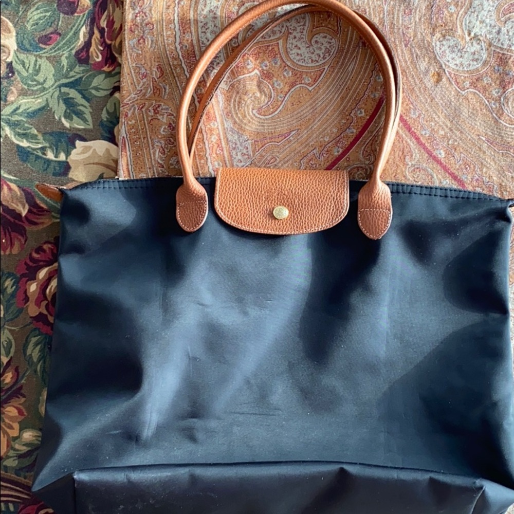 Black large longchamp tote